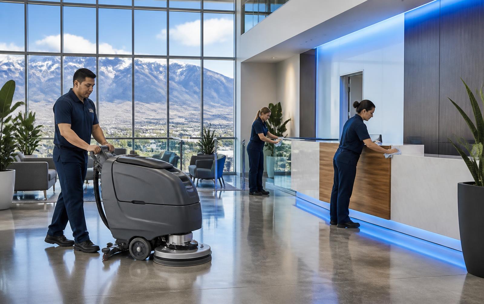 Franco's cleaning crew servicing a Denver commercial office